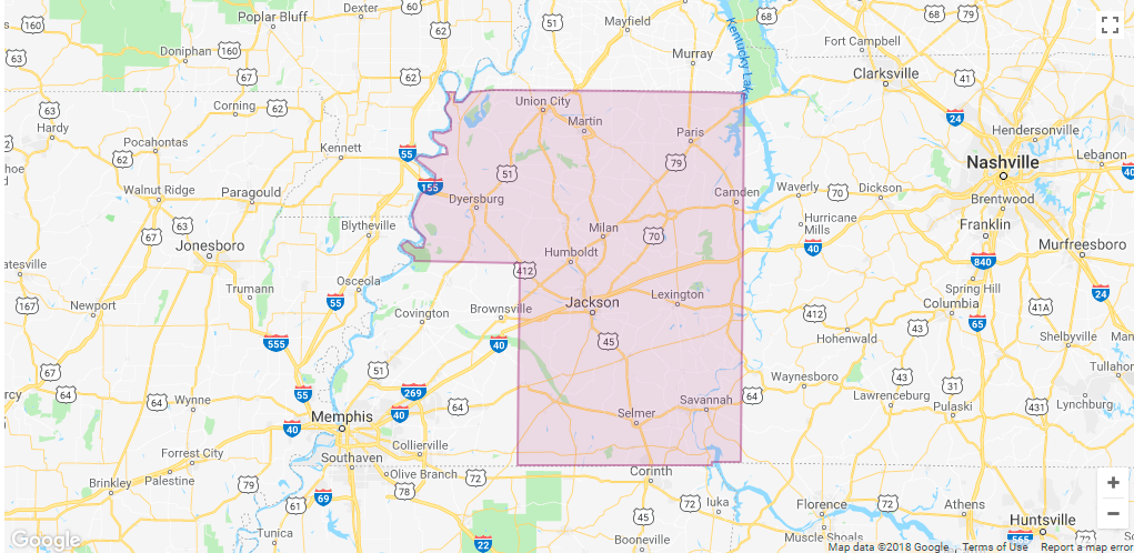 Lyft Jackson Area Coverage map