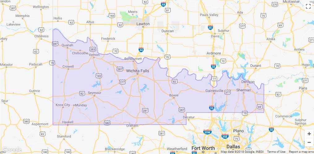 Lyft Wichita Falls Coverage map